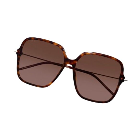 Gucci Oversized Square Sunglasses Womens Brown Plastic Gradient GG 1267S Case main image 4